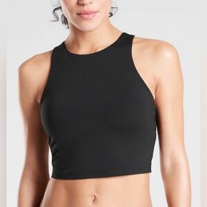 Athleta Womens Black Conscious Crop Top A-C Medium Sports Bra